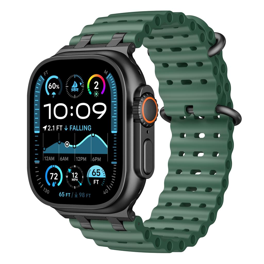 Silicone Band for Apple Watch Ultra 3/2 49mm 46mm 44mm 45mm Breathable Sport Strap for Iwatch Series 11 10 9 8 7 6 5 4 SE3 Men