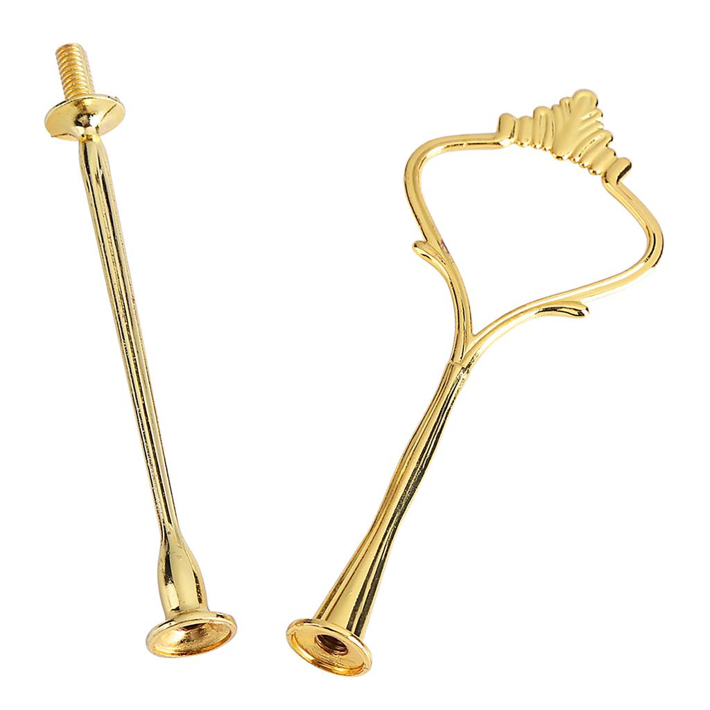 Многоярусная подставка для торта, ручка, тарелка для фруктов, крепеж, держатель(2-х уровневая золотая корона)