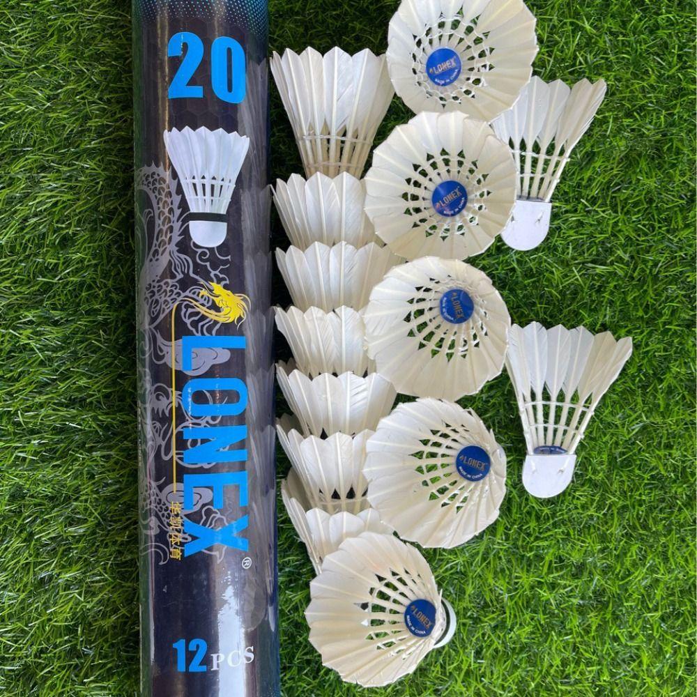 12 шт./лот тренировочный мяч для бадминтона, волан с утиным пером, тренировочный мяч для начинающих