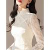 2025 Spring Unique Beautiful Light Luxurious Age-Reducing Western Style New Chinese Style National White Lace Button Shirt for Women