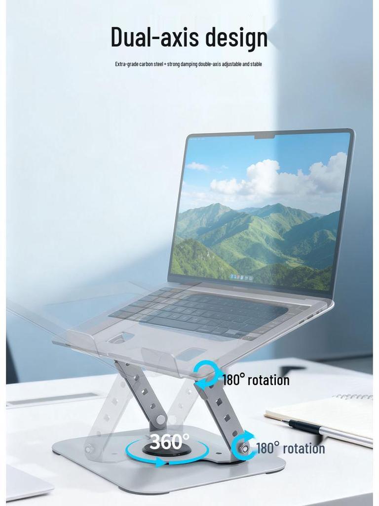 Adjustable 360° Rotation Metal Laptop & Tablet Stand with Heat Dissipation