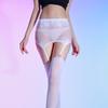 Wow wide waist lace hip sling stockings women's large size removable fat mm sling oil bright pure temptation