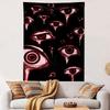 Gothic Wall Tapestry Red Dripping Eyes Dark Horror Anime Pattern for Bedroom Man Cave Wall Decor Gift