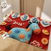 Chinese New Year Red Area Rug 2026 Year of The Horse Shower Rug Non-slip Welcome Door Mat for Living Room Entryway Front Door Kitchen Bathroom