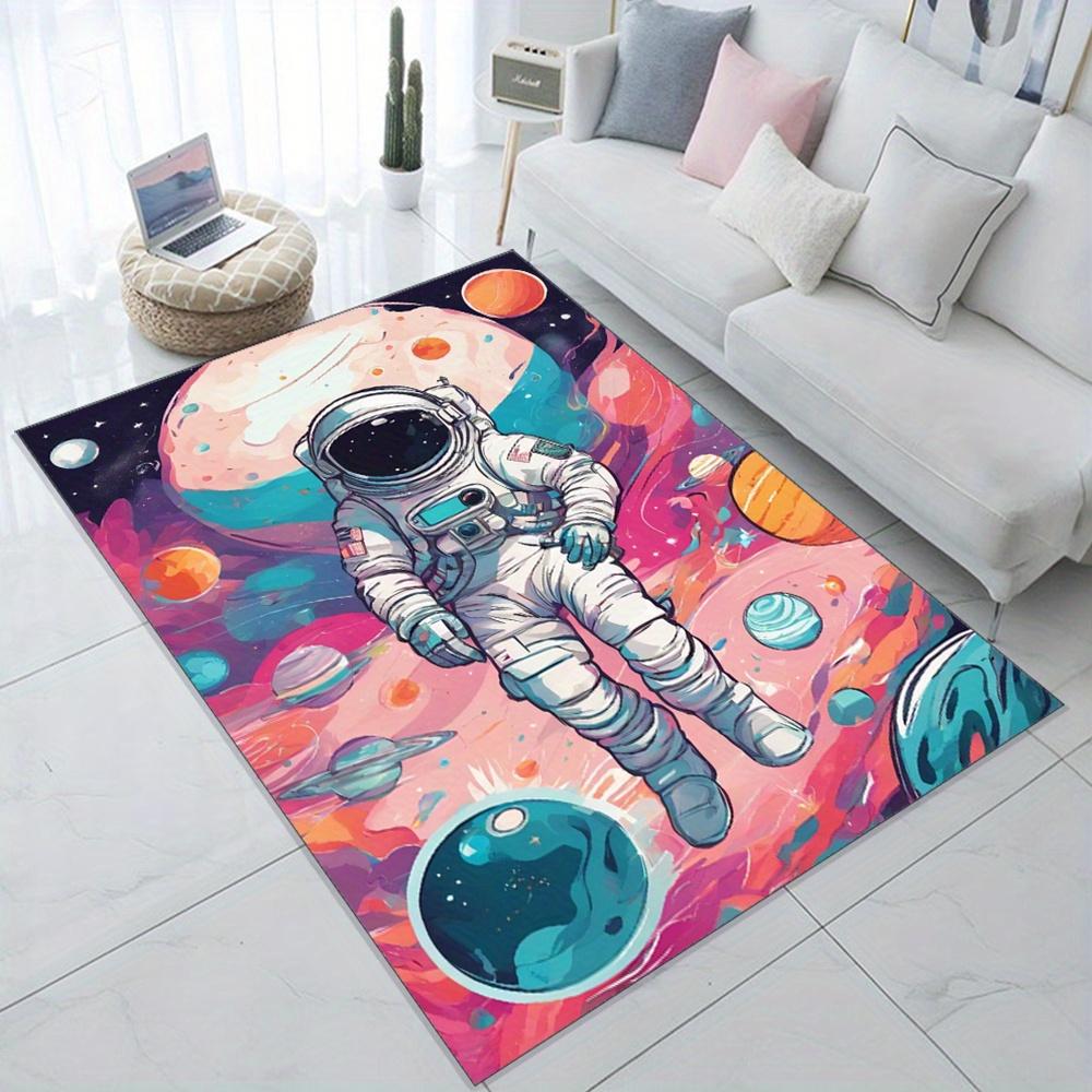 Противоскользящий коврик для пола в комнату с принтом космонавта: Удобный и прочный ковер из кристального бархата для домашнего декора