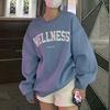 Women Long Sleeve O Neck Loose Pullovers Female Tops Solid Color Sweatshirts