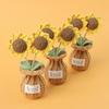 Retro Crochet Sunflowers Artificial Flowers Decoration Handwoven Crochet Plants Kintted Flower Table Decor