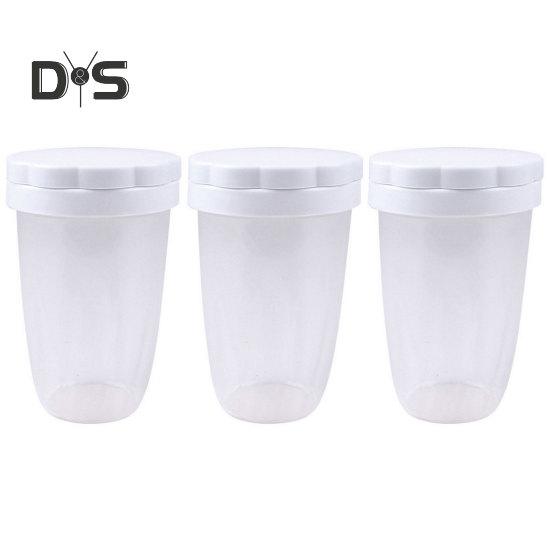 1/2/3Pcs Baking Powder Sugar Shaker with Lid Moisture Proof Flour Pepper Sifter Dredge Cinnamon Powder Cocoa Flour Plastic Shaker BBQ Spice Shaker