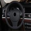 Car Black 38cm PU Leather Steering Wheel Cover Skidproof Comfortable Car-styling