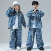 Детские костюмы в китайском стиле хип-хоп, Детские персонализированные костюмы для джазовых танцев, Мальчиковые джинсовые костюмы в стиле хип-хоп с национальным колоритом