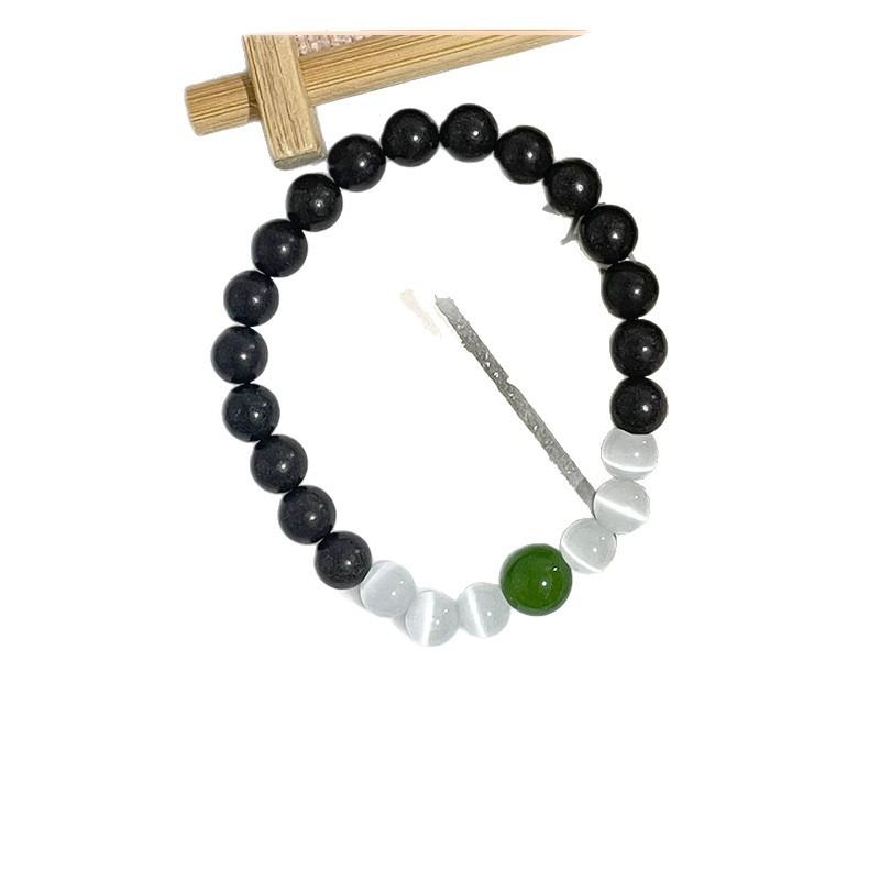 Live-streaming style fragrance beads bracelet, long-lasting fragrance, black and white beads, unisex hand accessory, traditional Chinese medicine