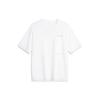 Li-Ning CF Letter Print Loose Fit Round Neck Short Sleeve T-Shirt Unisex Tops Standard-White ATSU617-1