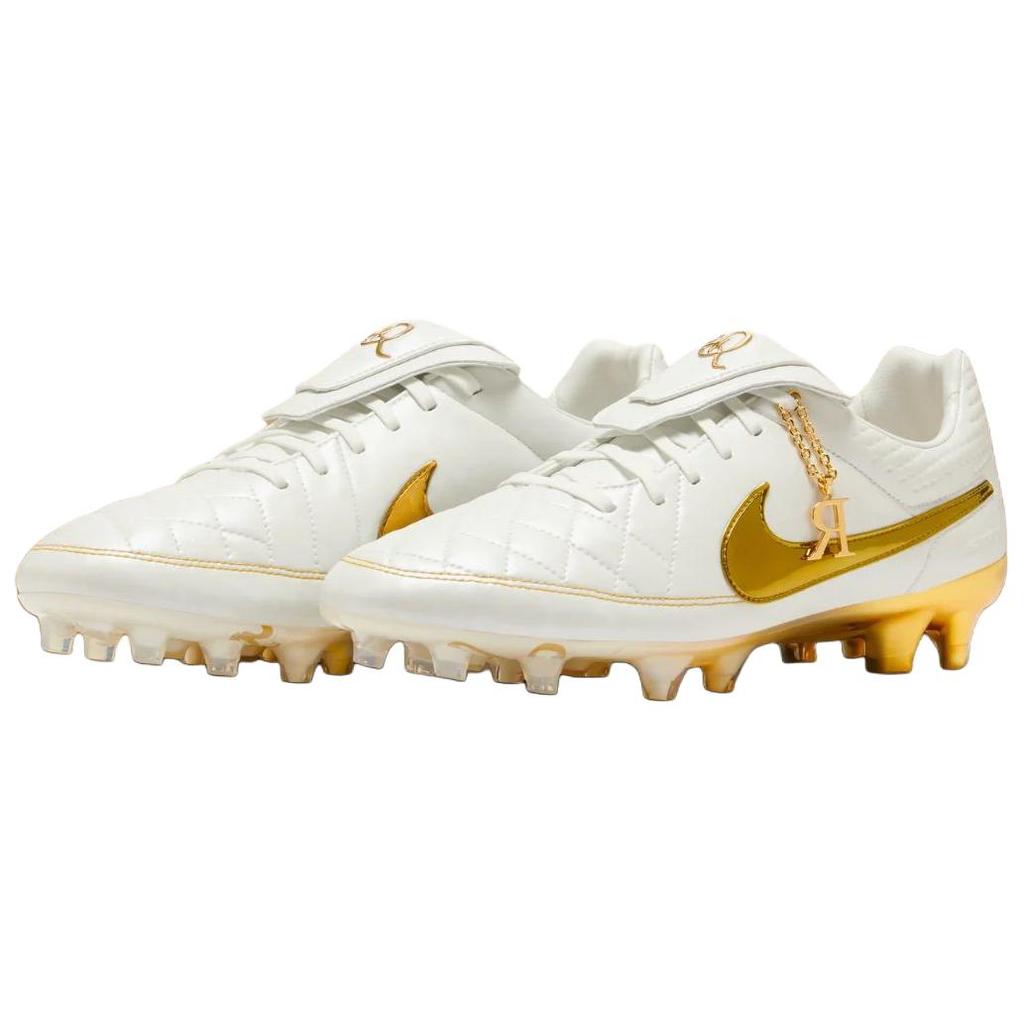 Nike Tiempo Legend SE FG Прикосновение золота Унисекс Кроссовки Белый Металлик-Саммит-Белый-Металлик-Золотая монета IF4388-100