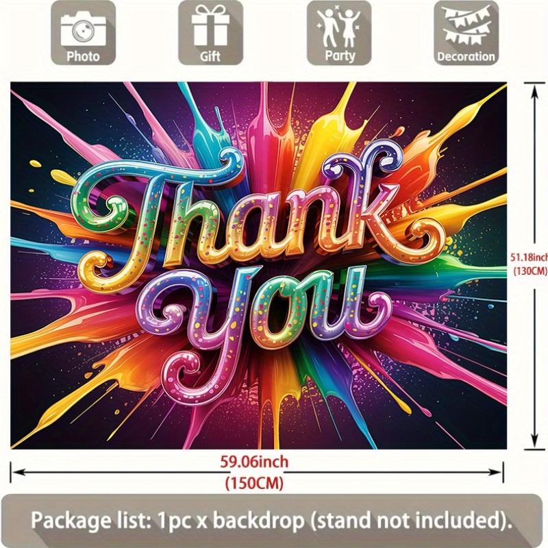 A 2D flat design with a bright "Thank You" text. Suitable for weddings, birthdays and home decoration.