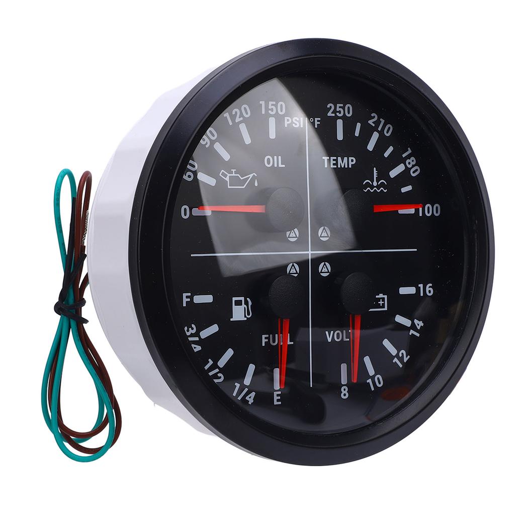 110mm 4 3 8in 4 in 1 Multifunction Gauge DC 12V 0 150PSI Oil Pressure Fuel Level 100 250 Fahrenheit Water Temp 8 16V