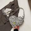 Сумка в форме сердца, женская сумка через плечо с леопардовым принтом, мини-сумка