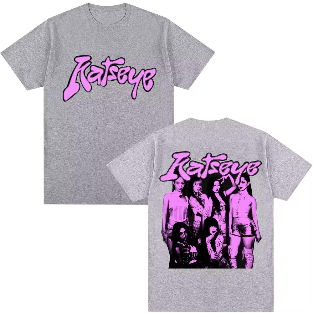 Kpop Katseye Member Classic Graphic T Shirt Korean Fashion Pop Music Aesthetic Streetwear Men Women Cotton Shortsleeved top