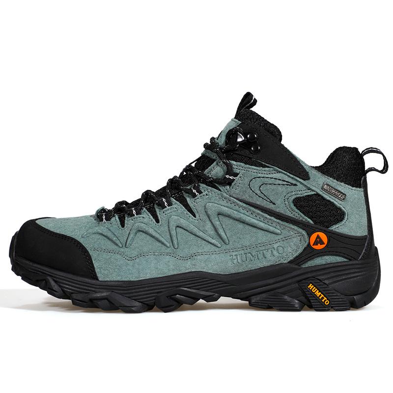 HUMTTO Waterproof Hiking Boots Men Breathable Leather Trekking Shoes Winter High-top Outdoor Fashion Sneakers for Mens