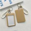 Ins Solid Color ID Card Holder Student Bus Card Case Badge Cards Cover Women Credit Card Holder with Hand Rope Lanyard