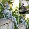 Tudor and Turek Sitting Fairy Statue Garden Ornament Yard Art Decor for Outside