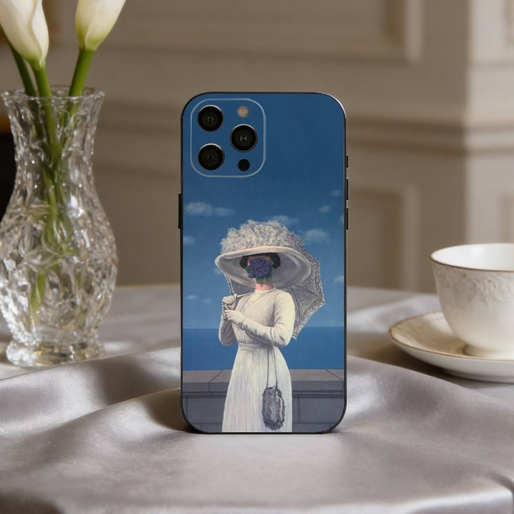 H-Rene M-Magritte-S A-Art Phone Case For iPhone 17pro, 16,15,14,13,12,11 X XR Plus,Others Soft Black Cover