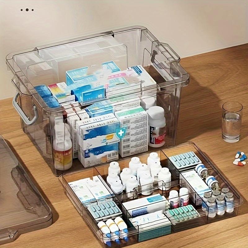 Large Capacity Emergency Medical Kit - Spacious Storage with Customizable Dividers, and Portable Design - Perfect for Home,  and Ergonomic Handles