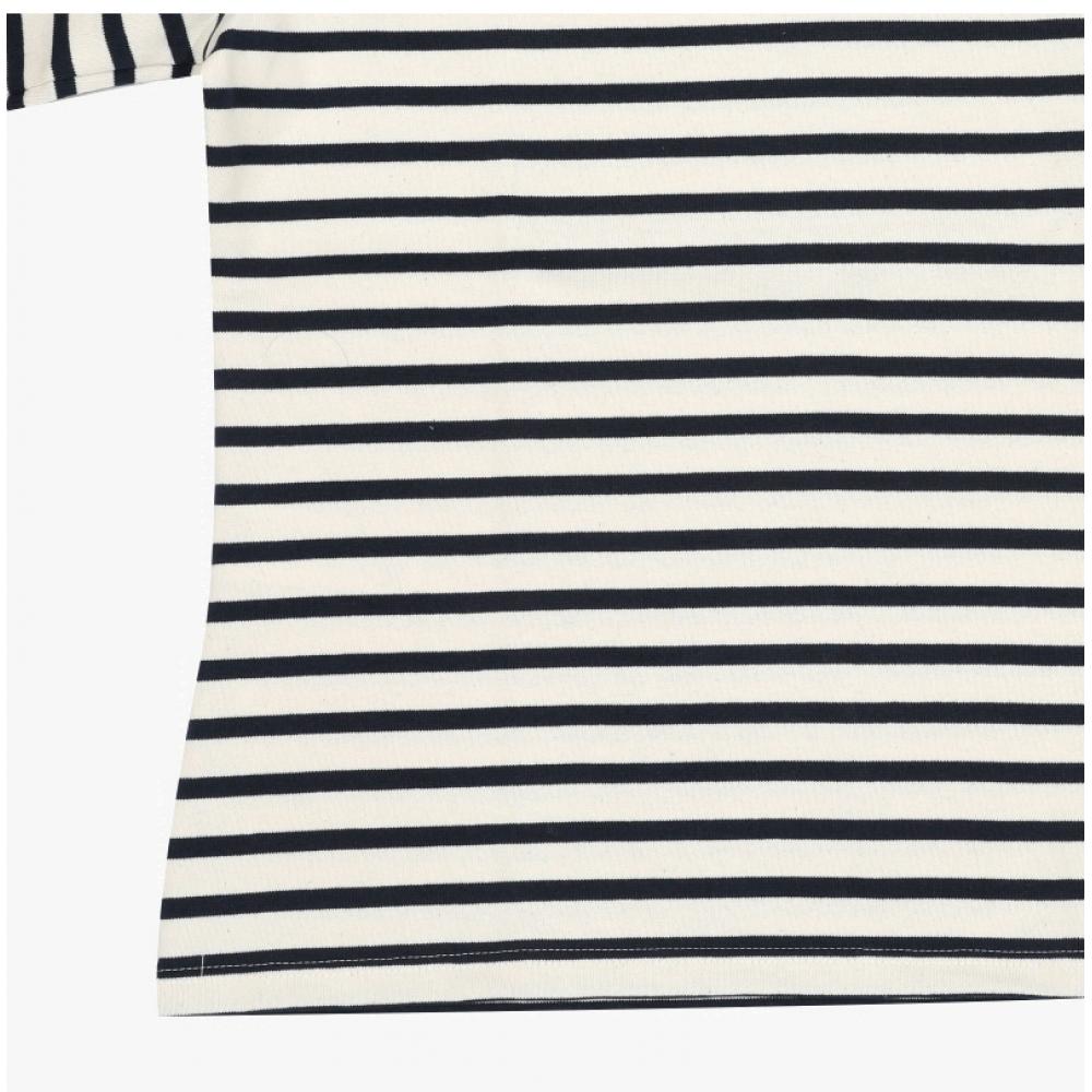 SainT JameS Women S T ShirT Elbow hearT paTch Bojani STripe Mari Tonic 8649 Ecru