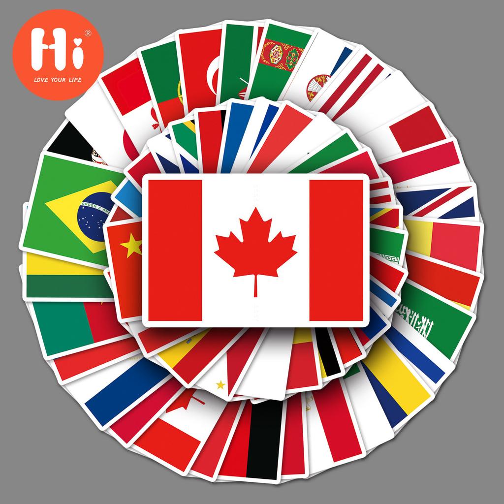 105 неповторяющихся национальных флагов, наклейки с граффити для автомобилей, багаж, гитара, скутер, украшения компьютера, наклейки для мобильных телефонов