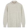 Casual Commuter Fold-Down Collar Classic Embroidered Logo Wool Blend Base Knit Sweater Men Sweater J324962