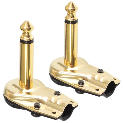 KAUMO Mono Phone Plug, L-Shaped, Gold-Plated, for DIY Patch Cables (Set of 2)