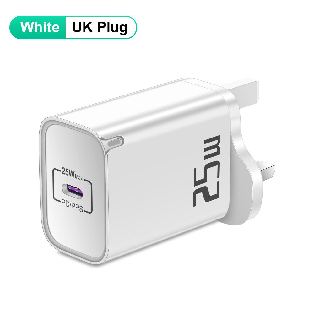 PD 25W USB C зарядное устройство быстрой зарядки Type C зарядное устройство для iPhone 16 15 Pro Phone QC 3.0 Type C быстрая зарядка для Xiaomi Huawei Samsung
