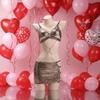 Bright Leopard Leopard Print Dress Panties with Chain Thin Belt Thong  Home