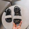 Kids Sandals for Girls Princess Summer Rhinestone Strap Beach Sandal Fashion Causal Children School Open-toe Sandals Thick Soled