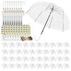 52 Inch Large Dome Rain Windproof Stick Umbrellas Auto Open Clear Dome Umbrella for Wedding Bridal Parties Graduation Outdoor