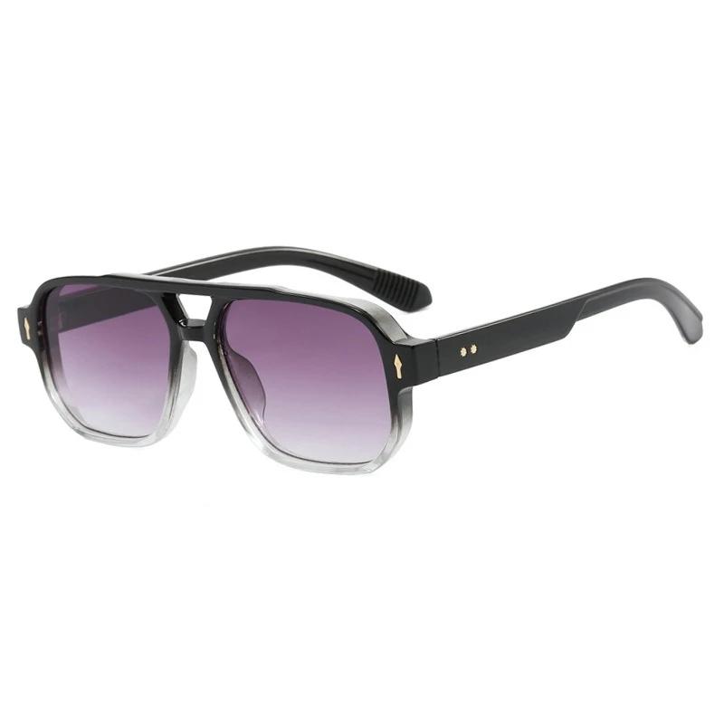 Retro Rivets Square Sunglasses Women Fashion Brand Designer Gradient Shades Uv400 Men Trending Steam Punk Sun Glasses For Men