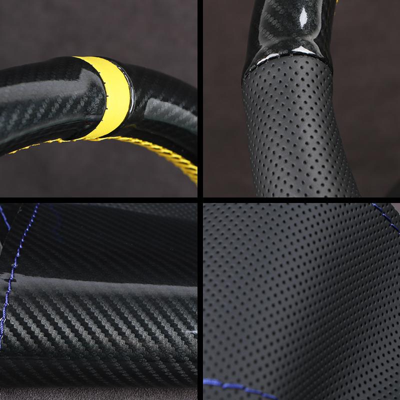 Customize Fit Carbon Fiber Leather Car Steering Wheel Cover For Hyundai ix25 2014-2016 Creta 2016 2017 Suede OEM Car Accessories