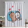 Kitchen Curtains Child Room BUBU DUDU Window Curtain for Room 2 Panel Tulle for Bedroom Halloween Decoration Shades Partition