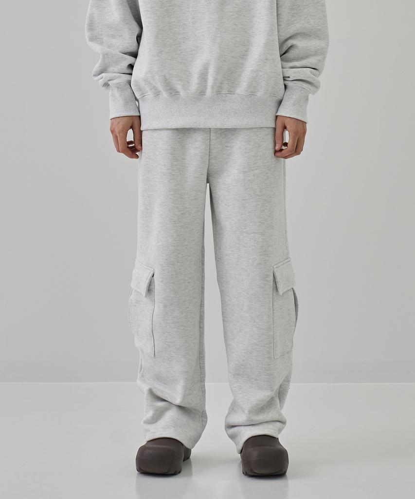 DEMADEN Demd Side Pocket Cargo Wide Sweat Pants Gray