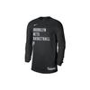 Dri-FIT NBA Brooklyn Nets Letter Print Crew Neck Long Sleeve T-Shirt Men Tops Black FD9941-010