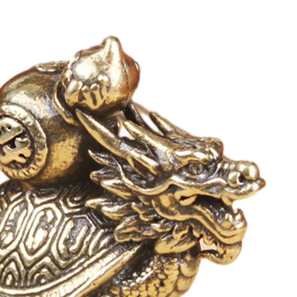 Медный орнамент ручной работы в виде животного, миниатюры медной черепахи-дракона, статуэтка черепахи-дракона, домашний декор