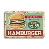 Hot Dog Fresh Hamburgers Metal Signs BBQ Vintage Posters Home Kitchen Wall Decor Iron Plate Painting Fast Food Shop Plaques