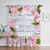 Romantic Sweet Flowers Leaves Vintage Wood Grain Sheer Voile Curtains For Living Room Bedroom Drape Kitchen Window Tulle Curtain