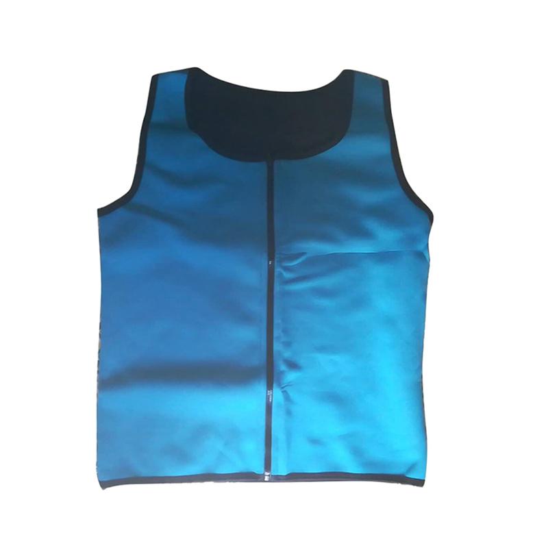 Мужской неопреновый костюм-сауна, горячий корсет для похудения с застежкой-молнией и тренажером для талии