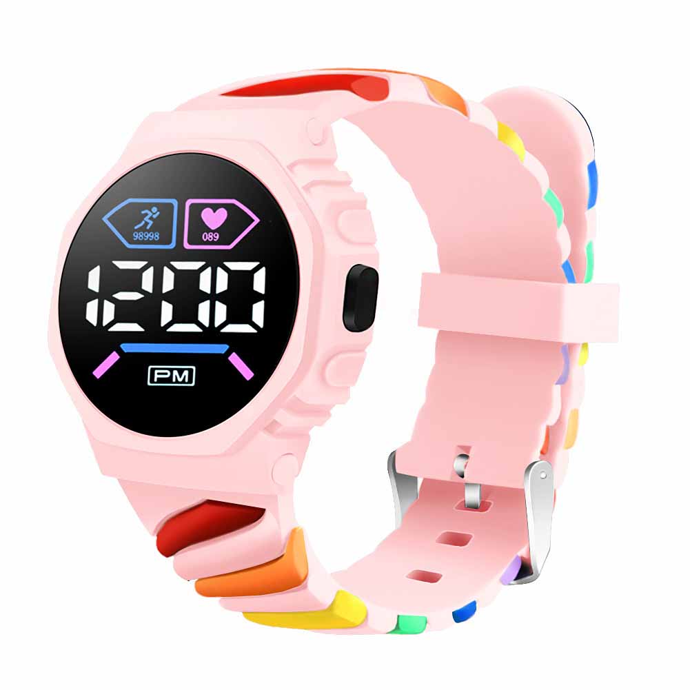 Children Kids Watch LED Digital Wristwatch for Boys Girls Waterproof Silicone Rainbow Kids Student Sport Electronic Watches