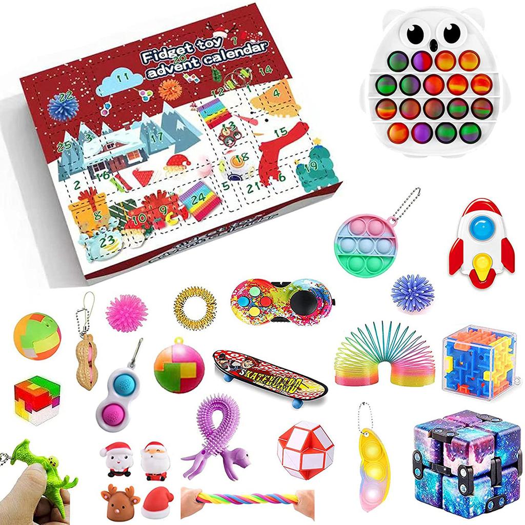 Рождественский календарь обратного отсчета до Рождества 2021 года, набор игрушек для дома, школы, вечеринки, игры для родителей и детей