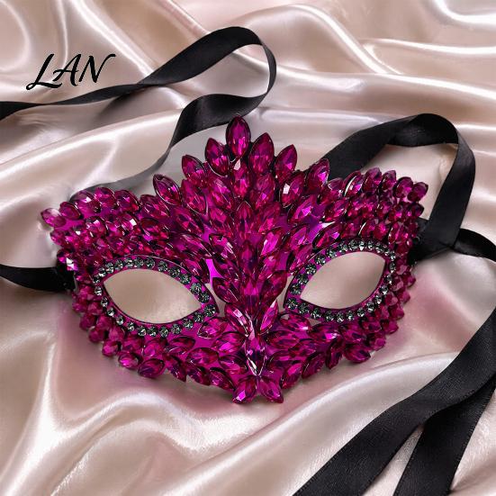 Elegant Costume Party Mask Gothic Cat Eye Masquerade Mask, Rhinestone Vintage Half Face, Sexy Shining Venetian Style Halloween Costume, Glitter