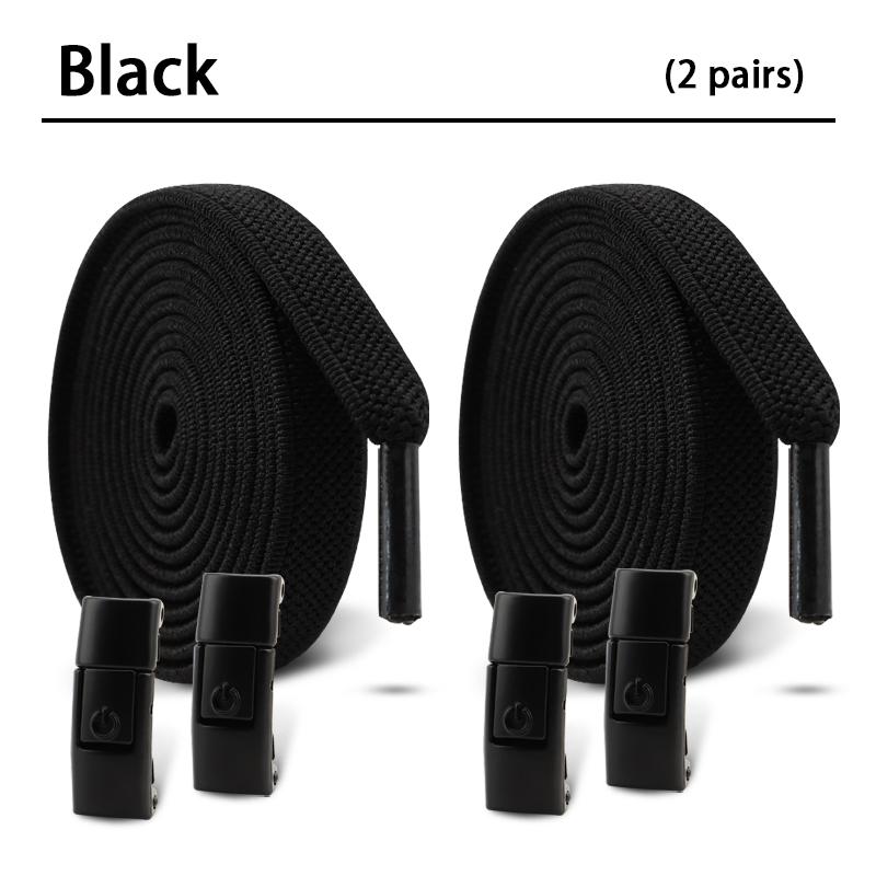 2 пары шнурков 8 мм без завязывания, шнурки с кнопочным замком без завязывания, эластичные шнурки для кроссовок, детские, взрослые, расширенные плоские шнурки для обуви