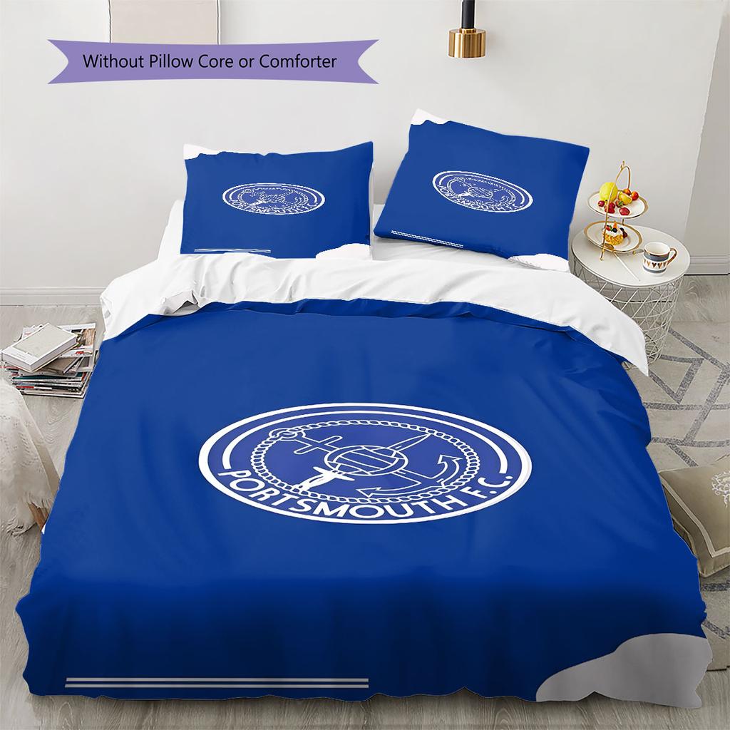 Pompey logo Bedding Quilt Set Quilt Cover Pillowcase Home Decoration Birthday Gift (1 * duvet cover + 2 * pillowcase, without core)