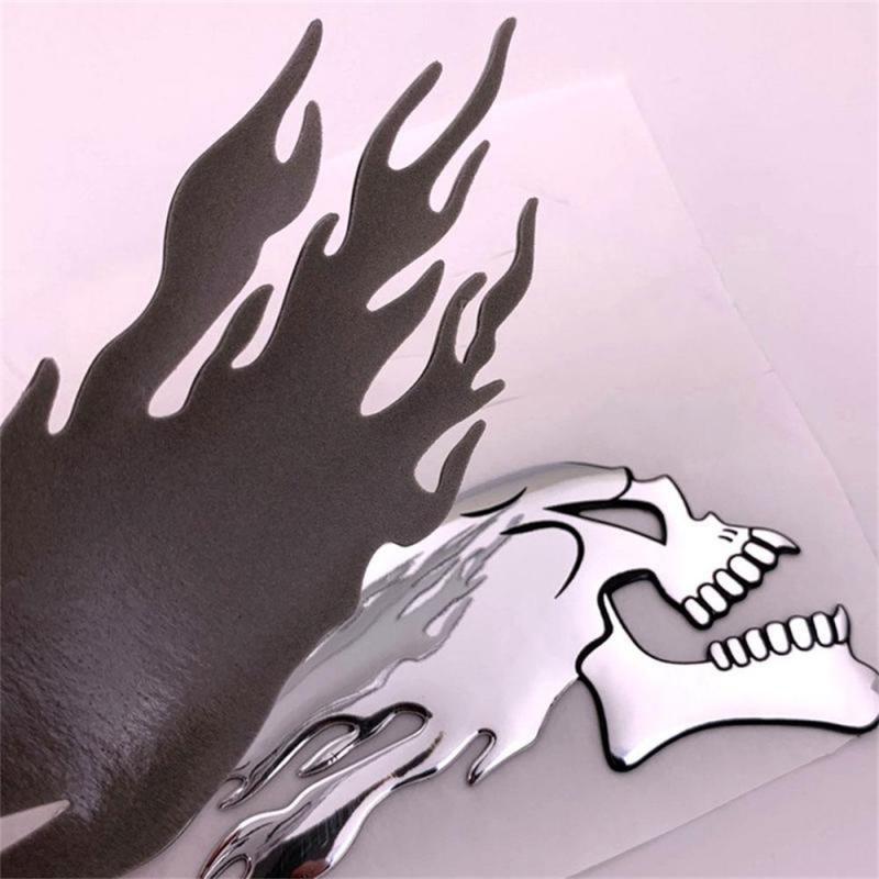 1 пара автомобиль мотоцикл пламя призрак-череп голова стиль фестиваль украшения наклейка эмблема наклейки авто внешний декор