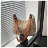 Модная Винтажная Сумка Через Плечо Форма Полумесяца С Принтом Сумка-Клатч Текстура Сумка-Мессенджер для Женщин